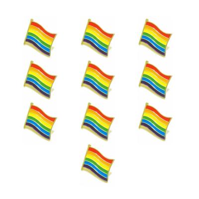 China Pride Rainbow Metal Lapel Pins Antique Imitation Enamel Cheerful Custom Soft Hard Gold Plated Flag Lapel Hat Pins for sale