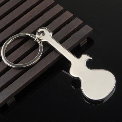 China Custom Bottle Opener Custom Zinc Alloy Material Logo Shape Guitar Shaped Metal Keyholders Promotional Gift Keychains for sale