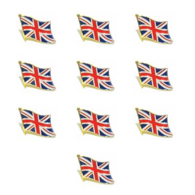 China Antique Imitation UK Flag Colorfilled Metal Lapel Pins Iron Butterfly Clutch Shirt Badge Pins for sale