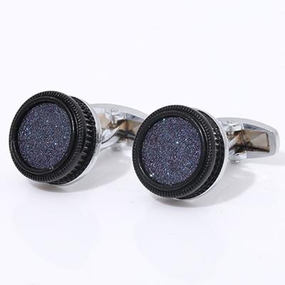 China Antique Imitation Original Around Sky Blue Sand Cufflinks Men's Jewelry Wedding Party Starry Shirts Cufflinks for sale