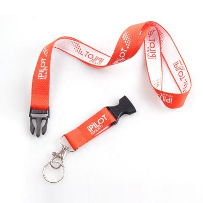 China Promotional Gift Brand Logo Woven Embroidered Lanyards Eco Friendly Polyester Safety Buckle Neck Strap Lanyards for sale