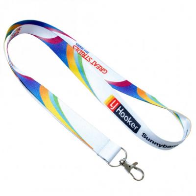 China Promotional Gift Thermal Transfer Printed Custom Logo Lanyards Polyester Buckle Clasp Neck Strap Lanyards for sale