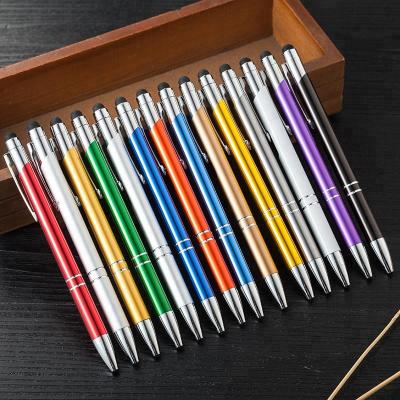 China Promotional Pen Advertising Screen Pens Custom Logo Metal Ballpoint Pens Stylus for sale