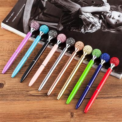 China Pen Promotional Wedding Gift Souvenirs parque Large Diamond Top Crystal Metal Ballpoint Pens for sale