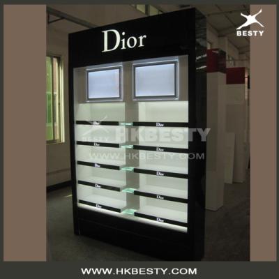 China High End LED Lightings Wood Display Cabinets in Cosmetics Shop for sale