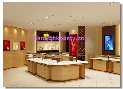 China gold jewelry retail store furnitures display showcases , kiosks and wall cabinets for sale