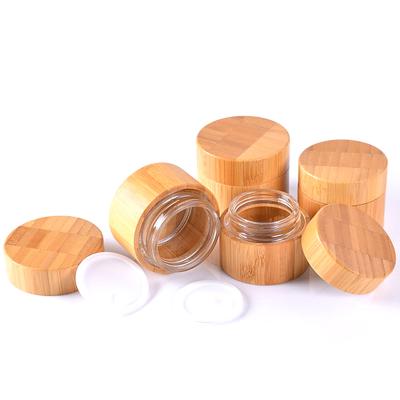 China Wholesale Biodegradable Luxury Cosmetic Bamboo Jar Skin Packaging Box 5g 10g 15g 20g 25g 30g 50g for sale