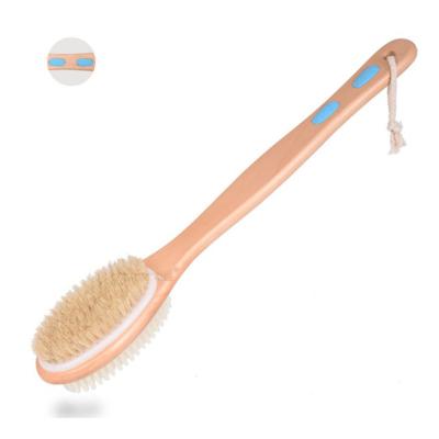 China Long Handle Wooden Bath Brush For Exfoliating Skin And Soft Body Scrub for sale