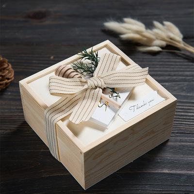 China Handmade Wooden Packing Crates Custom Logo Box For Gift Package Craft Storage Handmade Bridesmaid Present For Friend Wooden Luxury Bamboo Box for sale