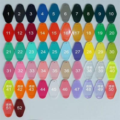 China Retro Vintage Plastic Hotel Key Tags Color Logo Key Chain Promotional Blank Motel Room Plastic Custom Material for sale