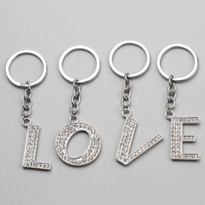 China Hot simulation letter DIY 26 key chain best friends couple key chain fashion men and women friend girlfriend gift for sale