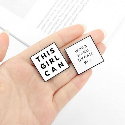 China Fashionable Hard Work Letter Big Dream Lapel Pins Custom Enamel Pin Flame Factory Drectly Sale for sale