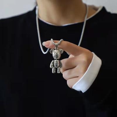 China Europe and America Factory Direct Hot Sale Higher Quality Fashion Active Necklace Alloy Pendant Stainless Steel Chain Animal Bear Jewelry for sale