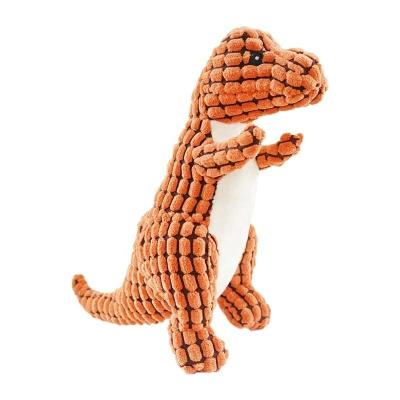 China Hot Selling Cheap Custom Type Viable Puppy Cotton Stuffed Interactive Soft Plush Durable Dog Dinosaur Toy for sale