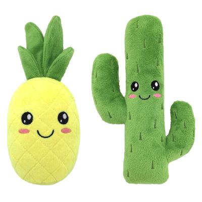 China OEM Pet Chew Toy Pineapple Design Dog Snuffling Training Chew Resistance Plush Viable Pet Toys for sale