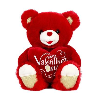 China Custom Plush Toy Stuffed Red Soft Plush Lovers Teddy Bear Happy Valentine's Day Gifts For Girls for sale