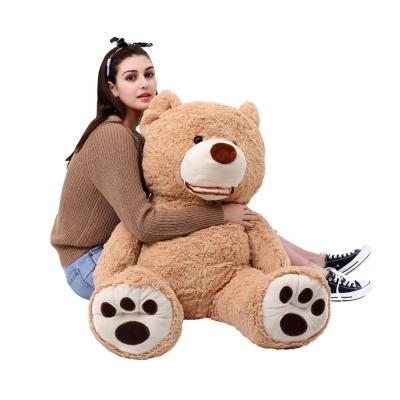 China Large Giant Gift Teddy Bear Stuffed Animals With Footprints Embroidered Plush Toy For Girlfriend 51 Inches for sale