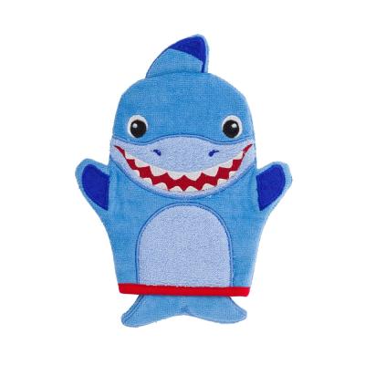 China Custom Gift Bath Glove Baby Hand Puppet Animal Design Cotton Towel Mittens for sale