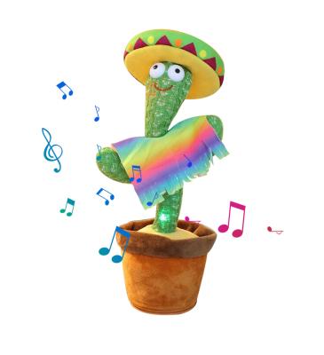 China Soft 32cm Dancing Cactus Electric Plush Toy and Talking Singing Recording for Kids Baby Electric Toys for sale