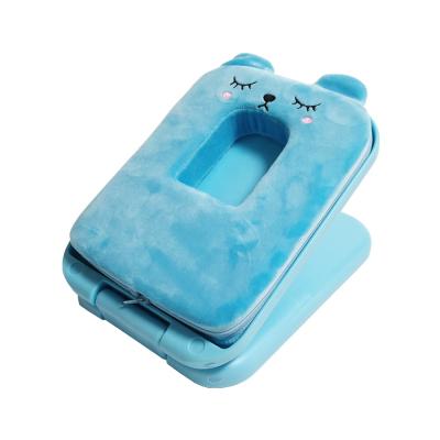 China Blue Soft Gift Bear Pillow Plush Stuffed With Sponge Kids Sleeping Toy Cushion for sale