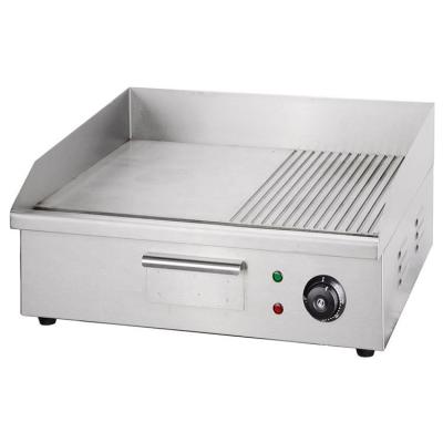 China Electric Indoor Grill with Half Grooved Cooking Plate 550x425x225mm Household Product for sale