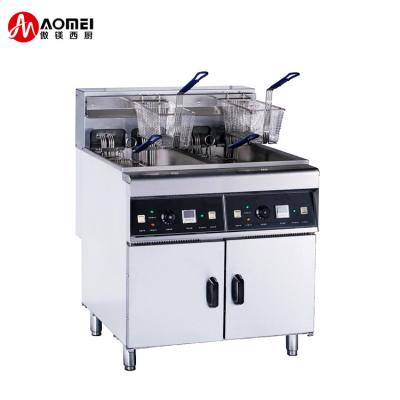 China Electric Restaurant Deep Fryer 28L*2 2 Tank 4 Basket Overheat Protection 800x805x1100 for sale