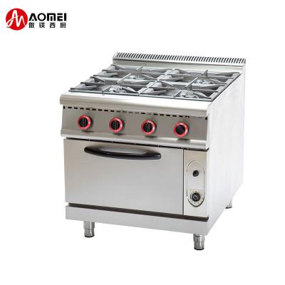 China 700 Series Heavy Duty Stainless Steel Gas Cooker with Oven 4 Burner 800x700x 850 70 mm for sale