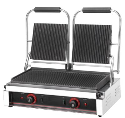 China Outdoor and Home Kitchen Black Silver Electric Contact Panini Grill for Food Machine for sale