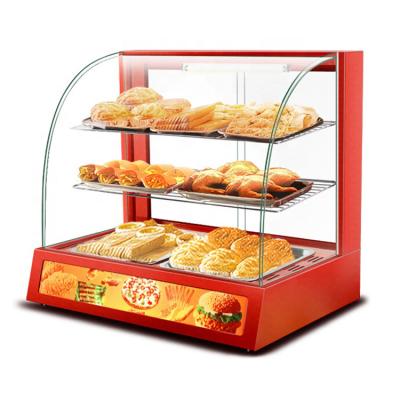 China 3 Layers Red Snack Food Warmer Showcase for Commercial Food Preservation Solution for sale