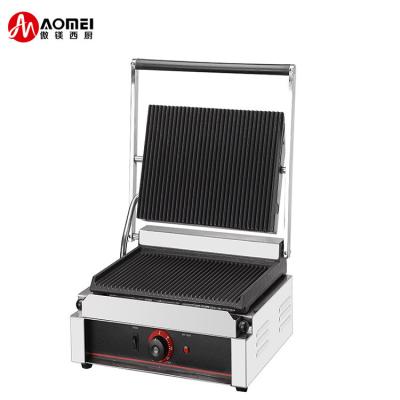 China Commercial Electric Grilled Sandwich Panini Maker with Upper Grill Size 215*215mm for sale