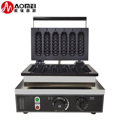 China 6 in 1 kommerzieller elektrischer Stock Waffeln Bäcker Küchenutensilien Snack Hot Dog Waffelmühle 7,5 kg zu verkaufen