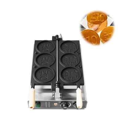 China Even Heating Round Shape Waffle Machine for Retail Snack Equipment 345x610x190mm for sale