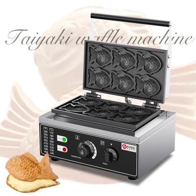 China 385*275*230mm Commerciële 6pcs Mini Fish Shape Waffle Maker Goldfish Taiyaki Machine Te koop