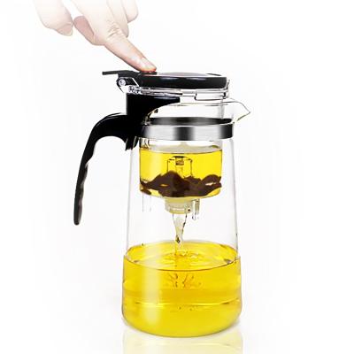 China Sustainable Customizable Glass Teapot With Strainer Glass Teapot With Tea Infuser for sale