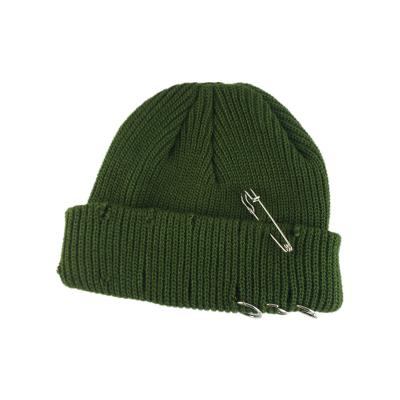 China Best Selling Winter COMMON Flex Fitted Knitted Hats Hip Hop Beanie Autumn Winter Ring Pin Cheap Streetwear for sale