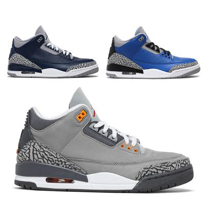 China 3 Retro GRAY Basketball Shoes Ladies Men COOL EVA Sneakers Classic Hot Sale NK AJ Brand Casual Running Shoes for sale