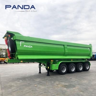 China Truck Trailer Hydraulic Cylinder 4 Axles U Type 50 Ton End Dump Trailer Tipper Semi Truck Trailer For Sale for sale