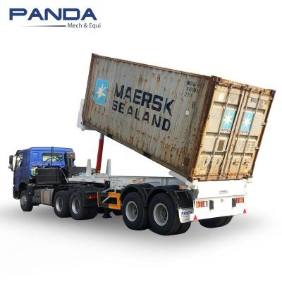 China Truck Trailer Tilt Skeleton Container Tilting Trailer For 20feet Container Dry Unloading for sale