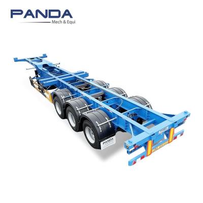 China 40 Footer Tri Axle Truck Trailer 40ft Skeleton Gooseneck Container Chassis Skeleton Semi Trailer for sale