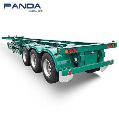 China Truck Trailer 45' skeleton shipping container trailer semi 45ft container 2 or alxe 3 reefer for sale