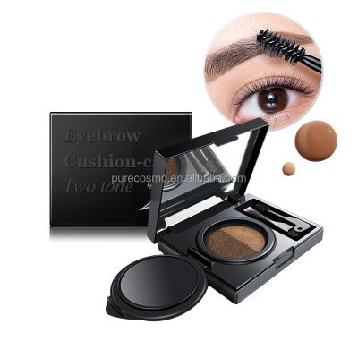 China Waterproof Eyebrow Makeup Waterproof Two Color With Brush And Mirror Air Cushion Eyebrow Powder for sale