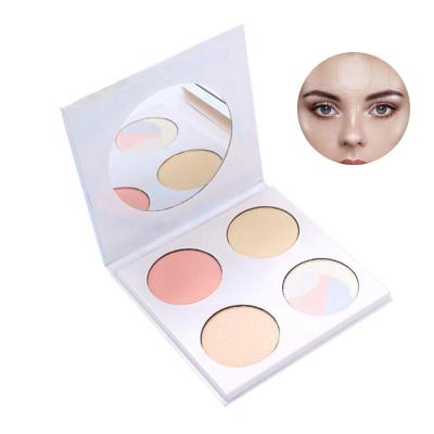 China Sunscreen Private Label Makeup 4 Colors Pressed Highlight Powder Highlighter Bar Palette for sale