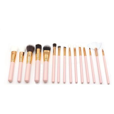 China 15Pcs Flat Brush Makeup Set Brush Professional Synthetic Cruelty Free Bristle Base Dust To Blush Cosmetic Brushes In Stock for sale