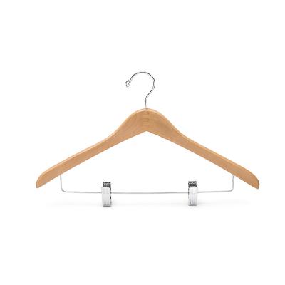 China Behind Doors/On Walls High quality wholesale adjustable handle clip hanger clothes wooden hangers for sale