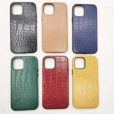 China Anti-drop Crocodile PU 12 Max Cell Phone Bags & Cases New Mini Pro For iPhone 12 13 Leather Case for sale