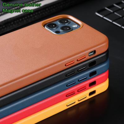 China 2021 New Hotsale Luxury Leather Magnetic Shockproof Cell Phone Cases Magnetic Leather Bags & Cases For iPhone 12 13 Mini Pro Max Case for sale