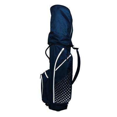 China Custom PU Nylon Golf Bags Large Capacity Blue Color Nylon Golf Cart Bag for sale