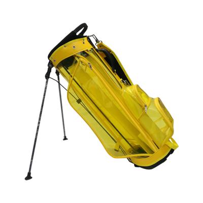 China Portable Golf Stand Bag Orange Customized 5 Way Golf Stand Bag PU Golf Bags For Golf Club Packed for sale