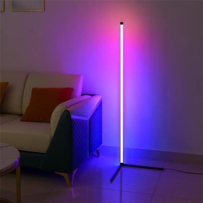 China Modern Easy Install Single Light Bedroom RGB Color Changing Smallest Minimum Bracket Corner Floor Lamp for sale