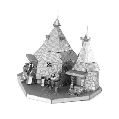 China Cartoon Toy Harry Potter Hagrid's Hut 3D Stainless Steel Metal Puzzle Collected Model Crafts for sale